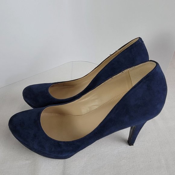 Marc Fisher Sydney Platform Heels Pumps Women's Blue Suede US Size 8.5M - Picture 2 of 7